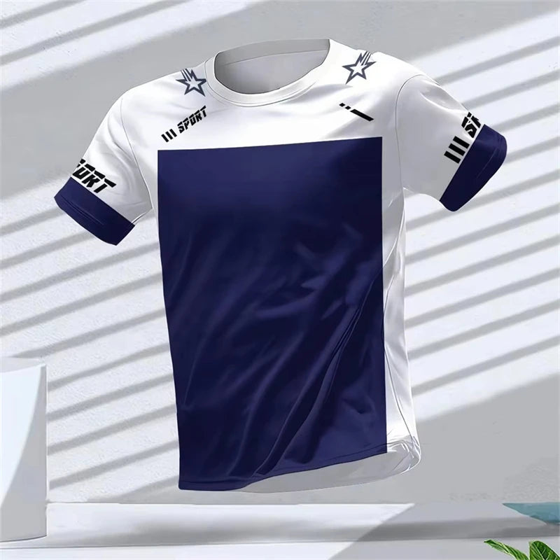 Simple Fashion Sports T-shirts For Men Summer Outdoor Short Sleeve 3D Printed T Shirts Casual Oversized Running Gym Tees Tops