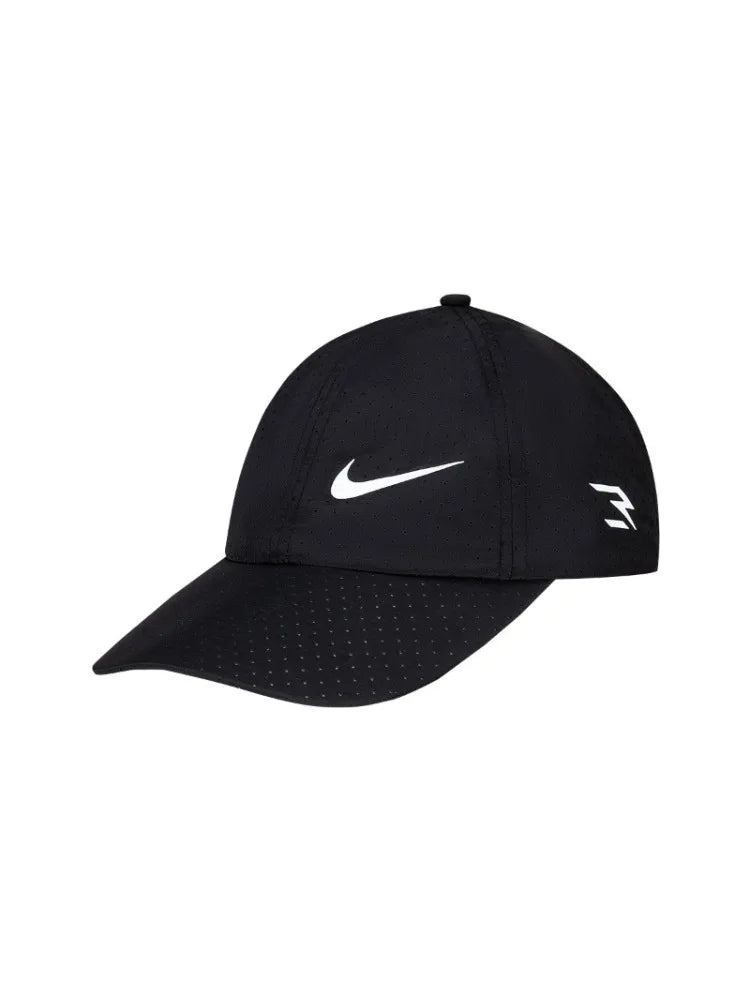 Nike 3Brand logo print breathable casual sports versatile nylon baseball cap, unisex couple's style, solid black N32533077GS-001