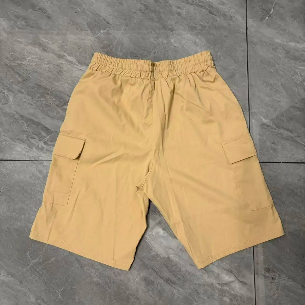 Men's beach pants, casual shorts, five quarter shorts, breathable hanging shorts, elastic waist slim fit multi pocket shorts