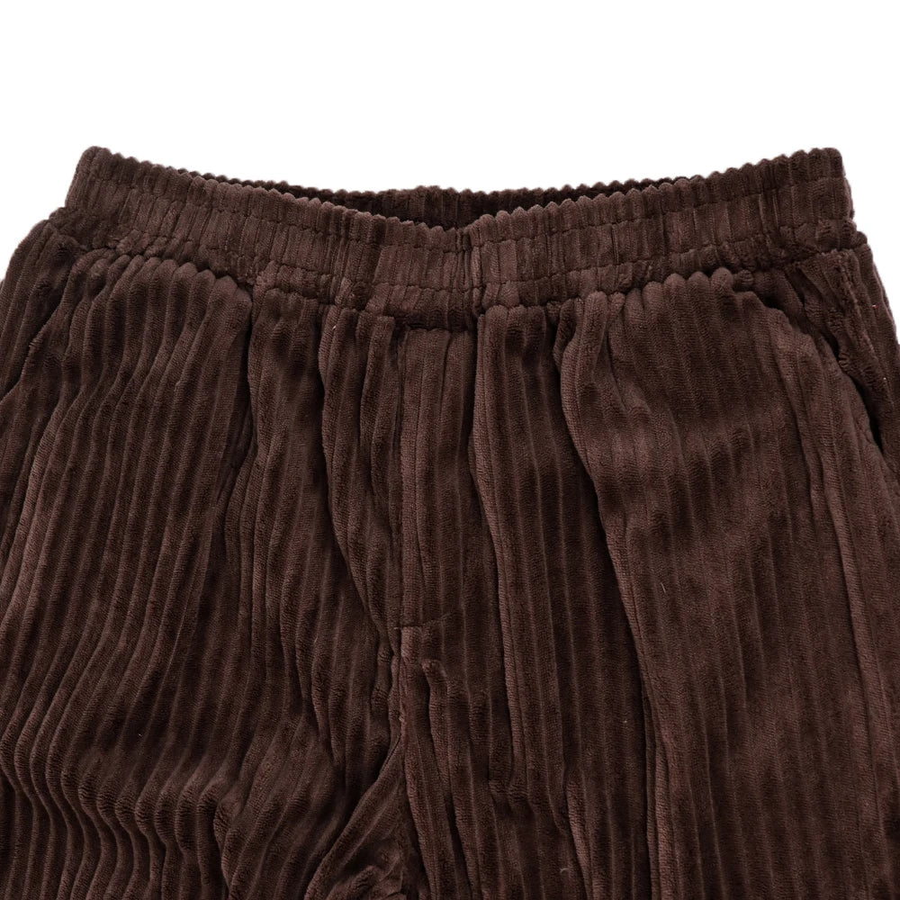 Retro Vertical Striped Men's Pants Corduroy Casual Pocket Trousers Loose Baggy Pants Straight Sweatpants Outdoor Streetwear