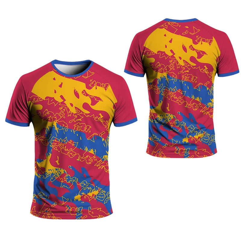 Simple Striped Graphic Sports T Shirts For Men Summer Fashion Short Sleeve 3D Printed Fitness T-shirts Casual Oversized Tees