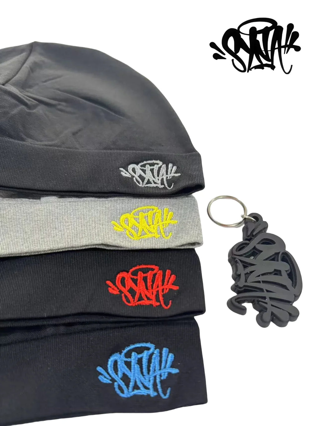 SY with Keychain 2025 New Sy World Skull Hat Syrunning Hat 2025 New Knitted Sy Beanie Hat for Men and Women Y2k War