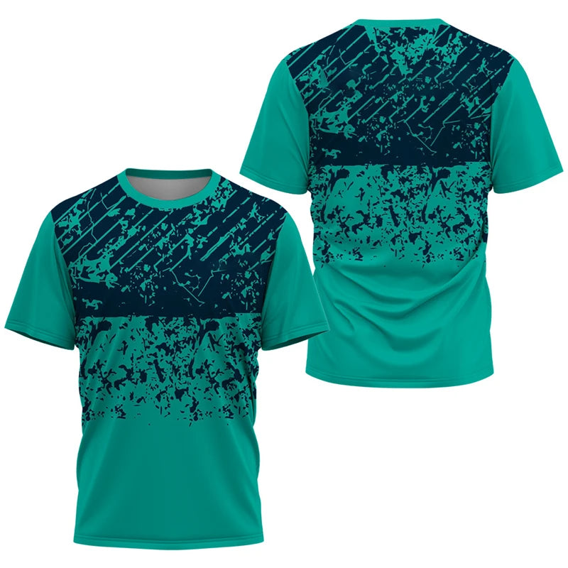 Simple Quick Dry Table Tennis T Shirts For Men Summer Short Sleeve Fashion 3D Printed Sports T-shirts Loose Breathable Gym Tops