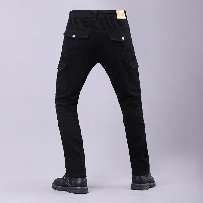 New Motorcycle Riding Pants Outdoor Men Women Leisure Elastic Moto Jeans Motorbike Trousers With Knee Hip Pads Protective Gear