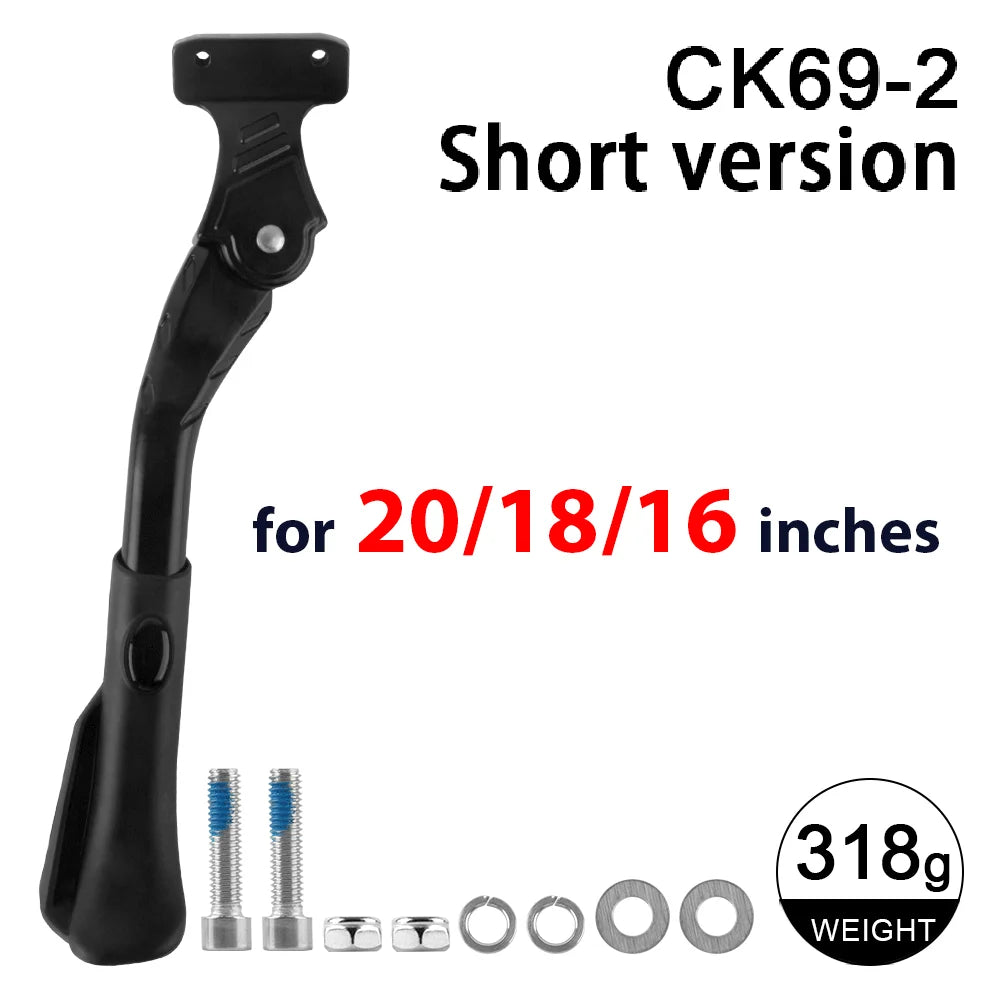 Adjustable MTB Kickstand Heavy Duty Aluminum Alloy MTB Snow Folding Electric Bike Footrest Kit Rear Supporter 16-29 Inch Bicycle