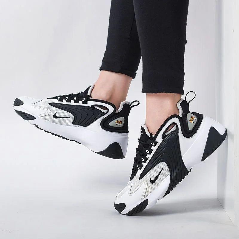 Nike Zoom 2K Air Speed Foam Non-Slip Breathable Mid-Top Air Cushion Casual City Commuting Running Shoes Women's Black and White Panda Ao0354-100