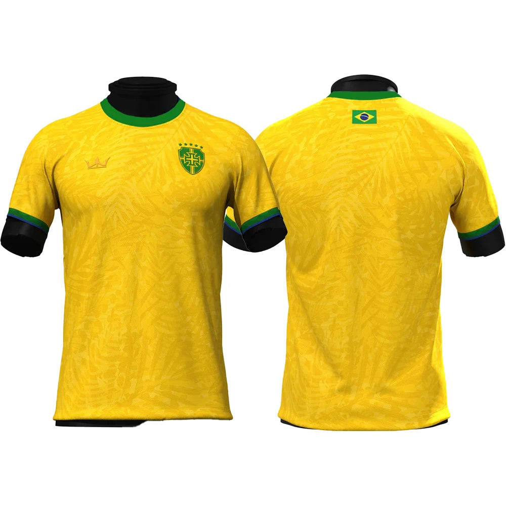 2024 Hot Selling Brazil Limited Edition Mens Football Shirt Youth Kids Training Soccer Short Sleeve Uniform Breathable Jersey