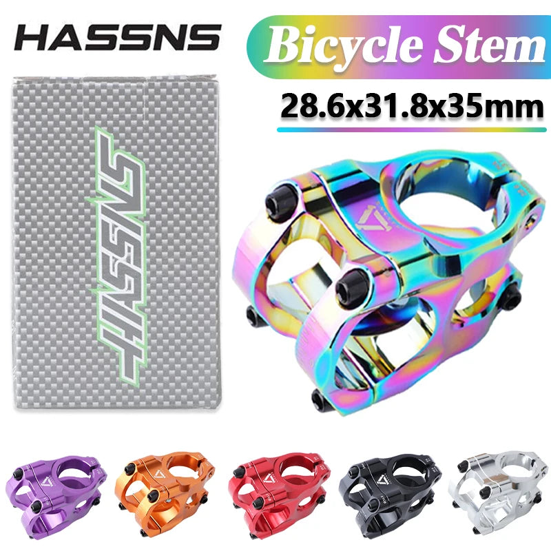 HASSNS MTB Handlebar Stem 31.8mm Road Bike Mountain Bicycle Bridge Short Power Aluminum Alloy Ultralight High-strength Short