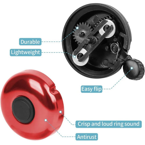 1pc Bicycle Bell Mountain Bike Rotating Horn Safe Riding Aluminum Alloy Handlebar Metal Ring Riding Accessories