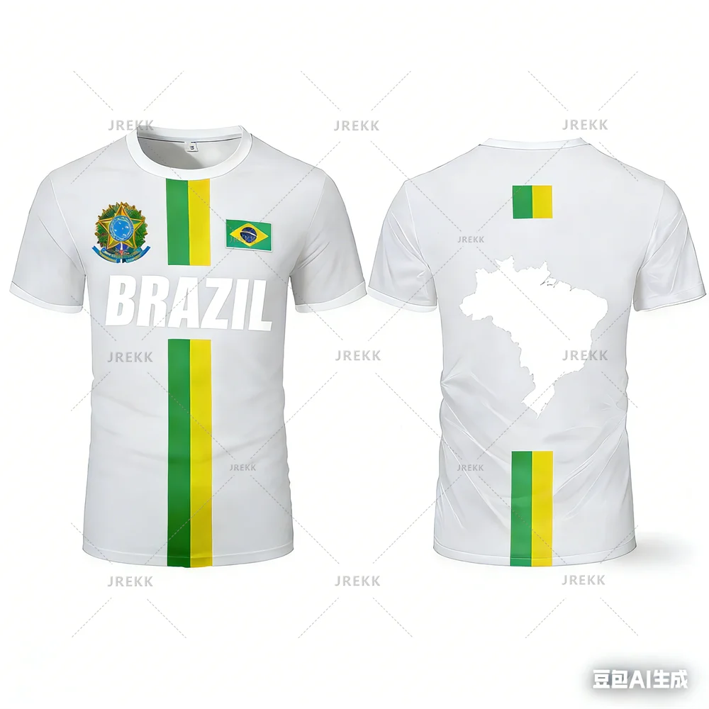 2026 New Design Football Jersey Training Top Brazil Flag Stripe Maillot Football Jersey Outdoor Quick-drying Sports Tee T-shirts