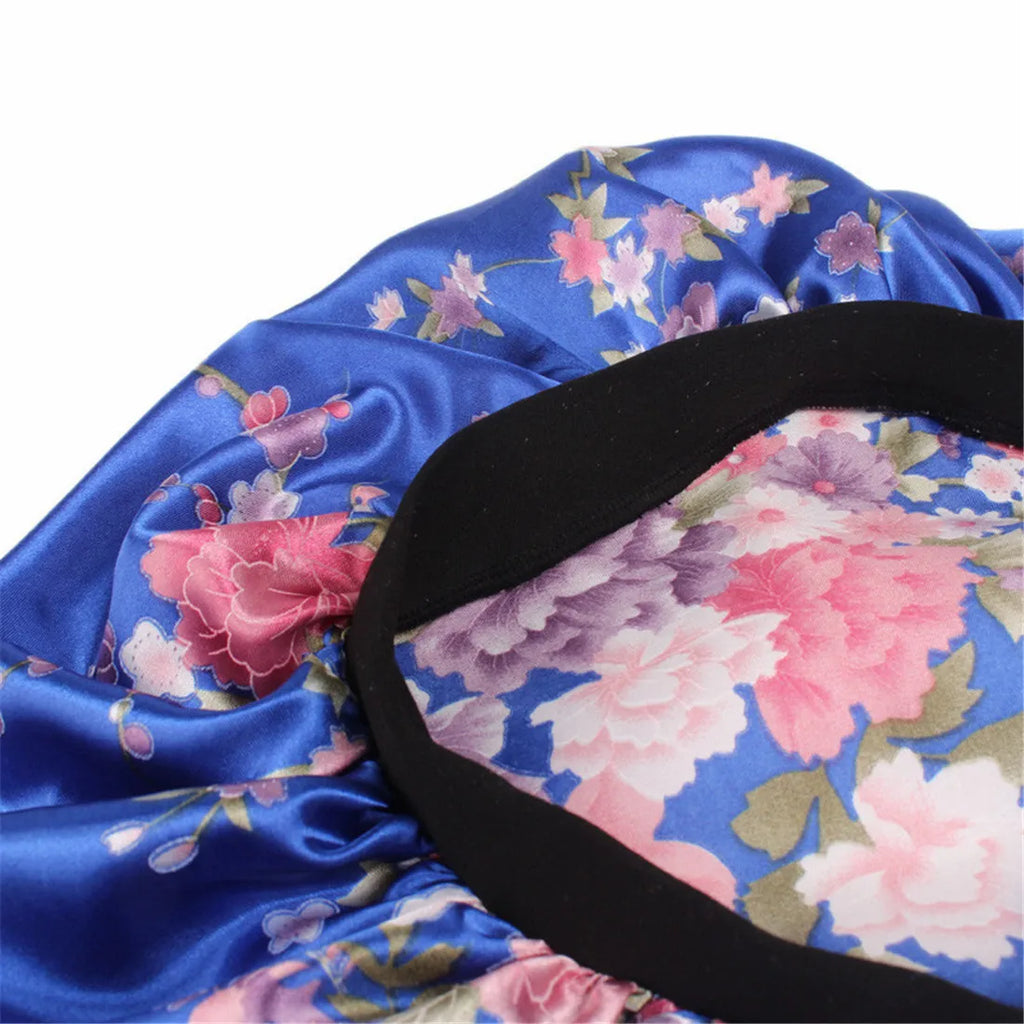 Hair Caps for Sleeping Women Bath Double Layer Headwear Cover Hat Curly New Satin Sleeping Hair Cap Skullies Beanies Accessories