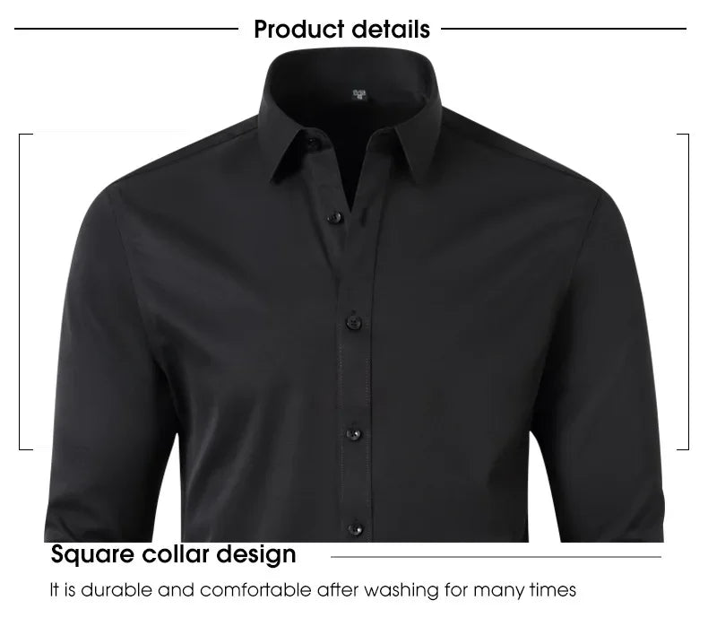 Four sided elastic shirt for men's shirt, multi-color non ironing, wrinkle resistant, simple business dress, casual shirt