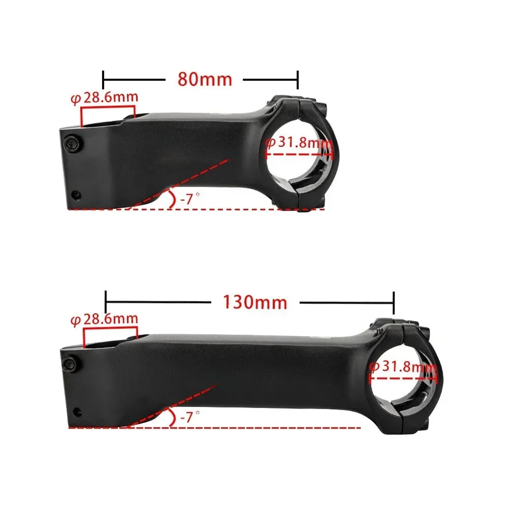 Bike Stem Aluminum Alloy Internal Wiring Minus 7 Degree For 31.8mm Handlebar MTB Road Bicycle Stem Cycling Accessories