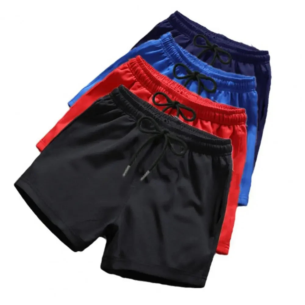 Men's Sports Shorts Elastic Waist Drawstring Gym Short Pants Solid Drawstring Waist Outdoor Shorts Running Shorts Beach Pants