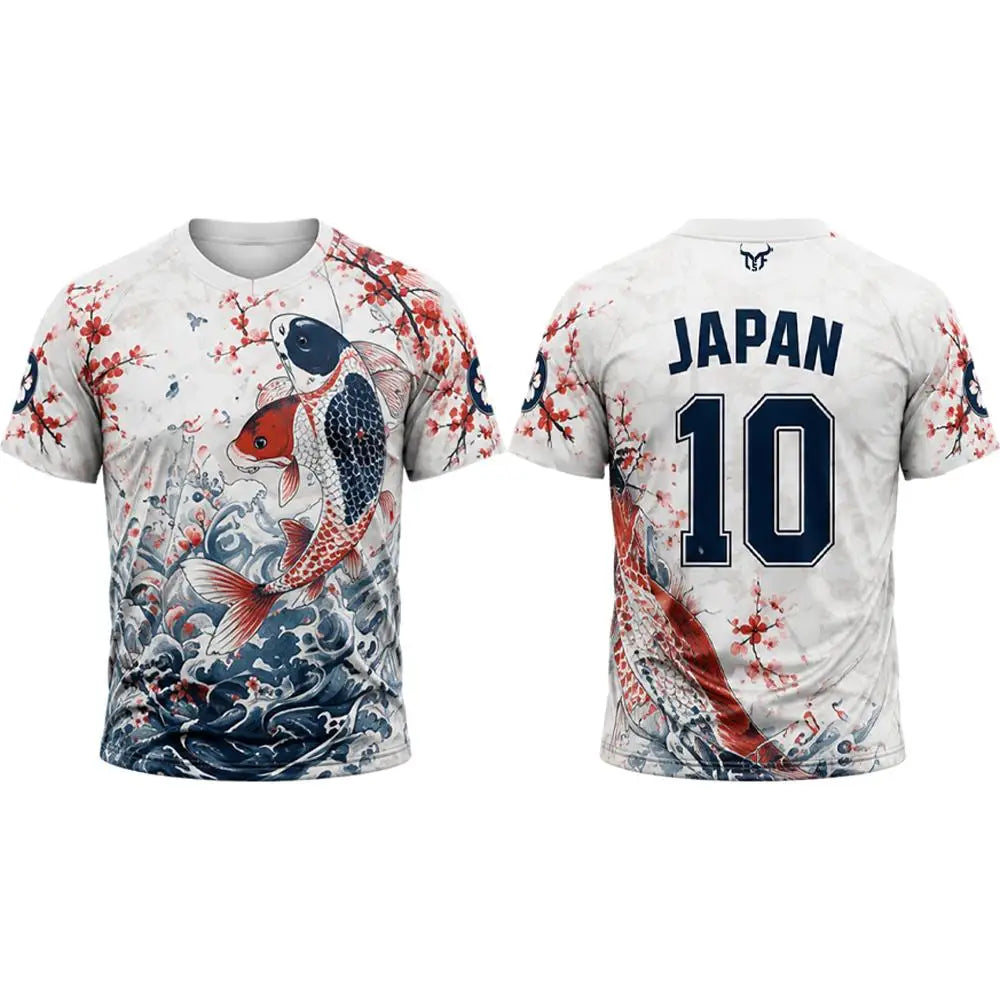 Japanese Style Print Football Jersey Summer Breathable And Quick-drying Football Training Uniform Unisex O-neck Streetwear Top