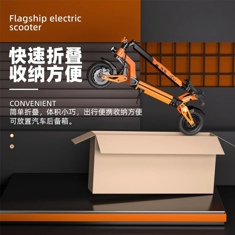 Dual-drive 2400W Shock-absorbing Off-road Scooter, Foldable High-speed High-power Electric Scooter