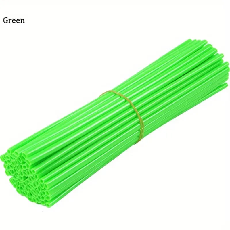 72Pcs Bicycle Off-road Motorcycle Steel Wheel Hub Universal Color Spoke Sleeve Mountain Bike Casing Spoke Retrofit Decoration