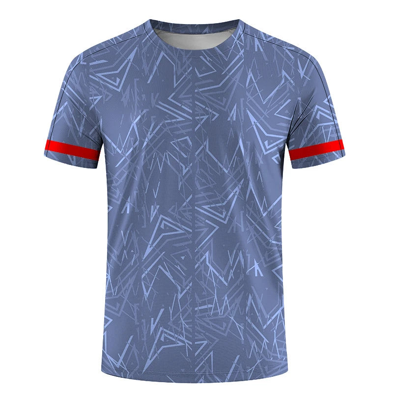 Simple Geometric Patterns Fitness T Shirts For Men Summer Casual Short Sleeve 3D Printed T-shirts Loose Quick Dry Gym Tees Tops