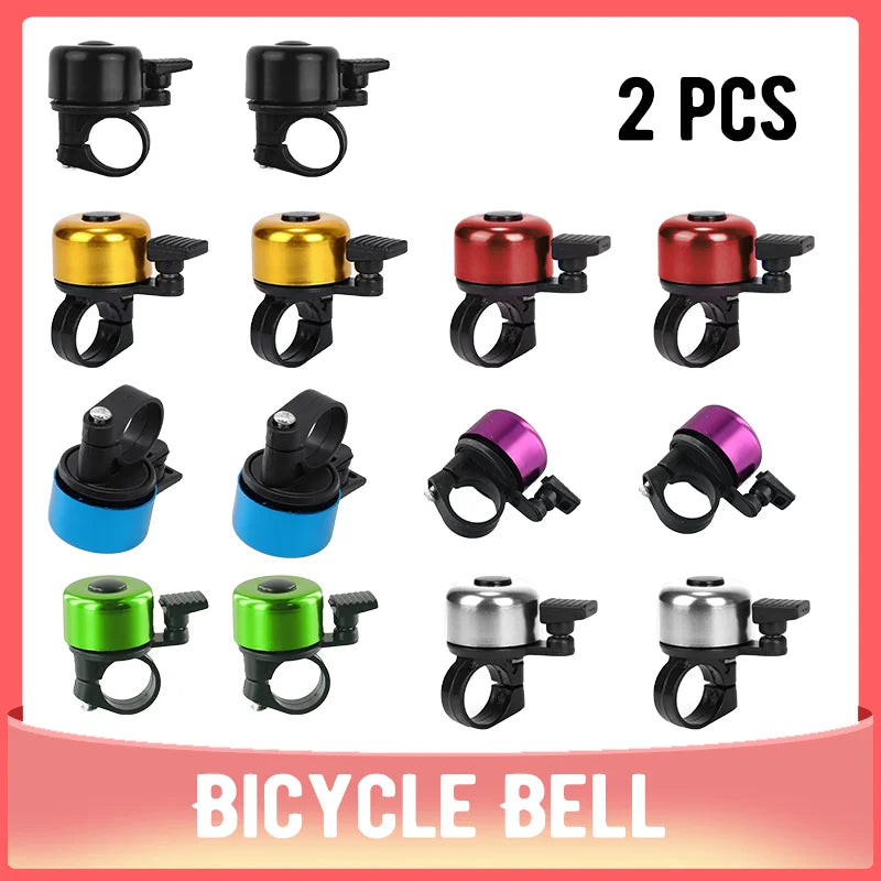 2pcs Small Bicycle Bell Aluminum Alloy Bike Safety Warning Alarm Cycling Handlebar Bell Ring Bicycle Horn Cycling Accessorie