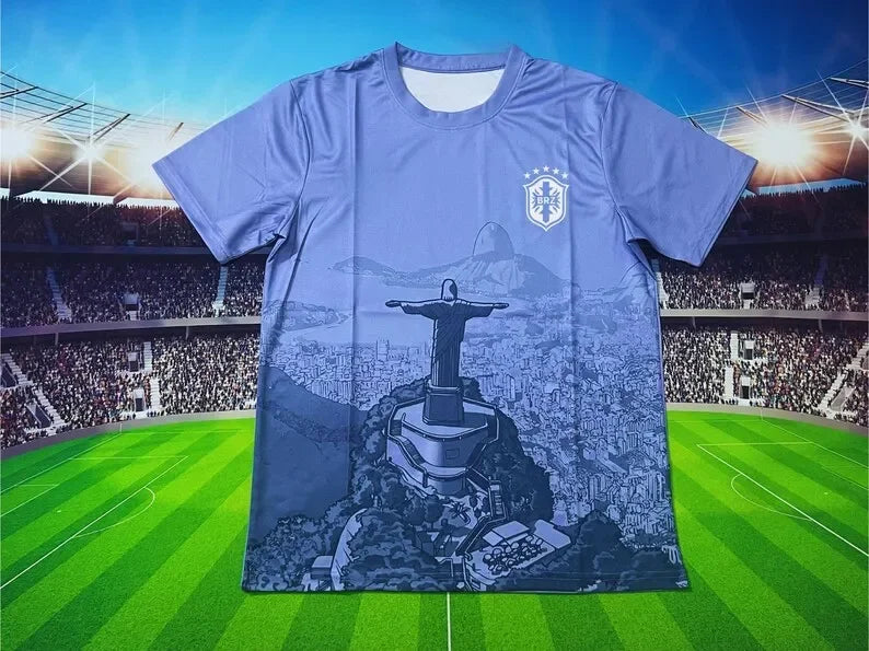 The Best-selling Men's 3D Printed Brazilian T-shirt, Concept Casual Football T-shirt, Breathable Quick-drying Round-neck T-shirt