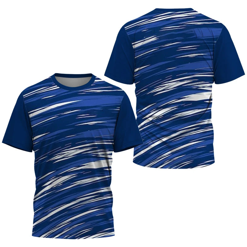Simple Quick Dry Table Tennis T Shirts For Men Summer Short Sleeve Fashion 3D Printed Sports T-shirts Loose Breathable Gym Tops