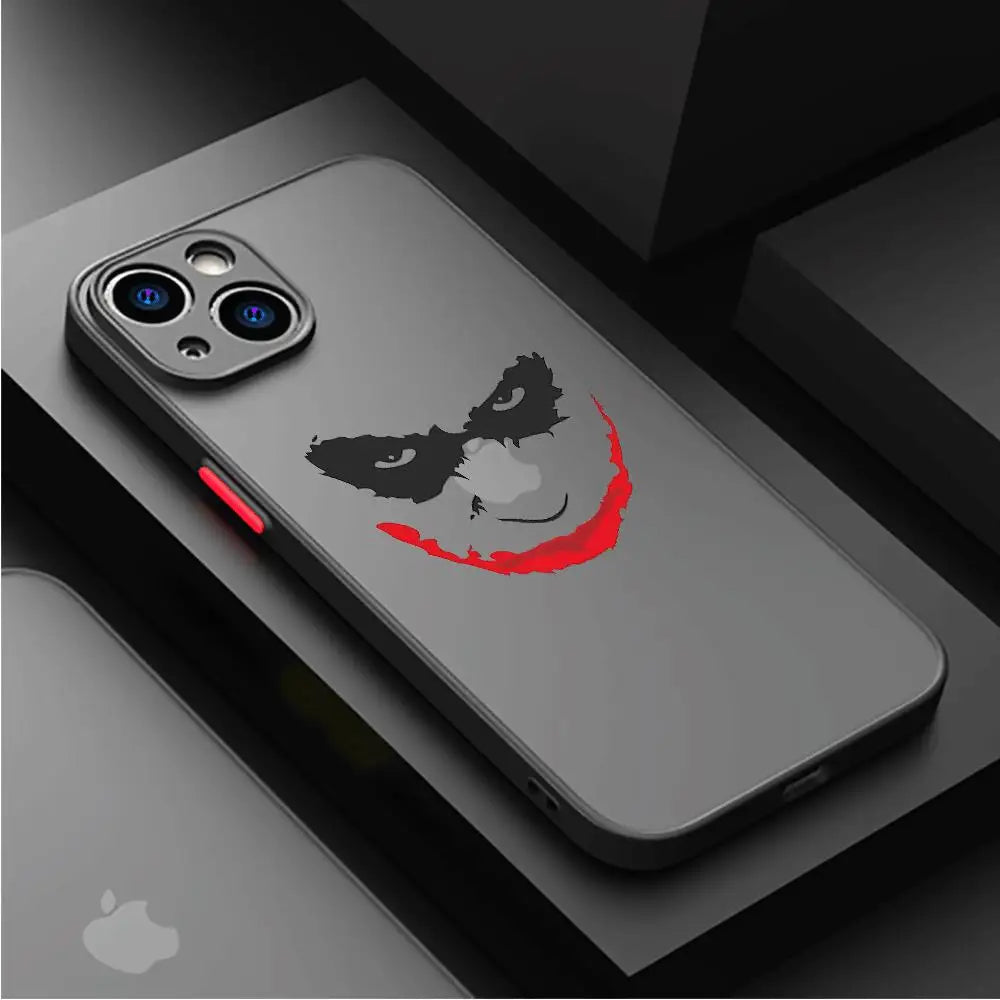Cool Joker Phone Case For iPhone 16 15 14 13 12 11 Pro Max XS X XR 7 8 SE Transparent Back Cover