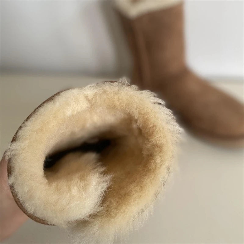 2026 New Design Winter Boots Women Super Mini Real Sheepskin Wool Comfort Warm Natural Fur Shoe Man Classic Snow Boot Size 35-44