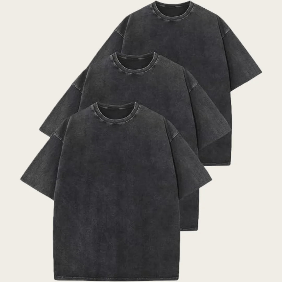 Three-Piece Women Oversized T Shirts Acid Washed Cotton Tees Vintage Baggy Loose Fit Streetwear Workout Tops Summer Casual Wear