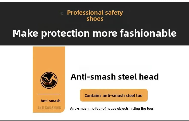 high-top Work Boots For Men Anti-smash Anti-puncture Work Shoes with Steel Toe leather safety shoes men for work waterproof shoe