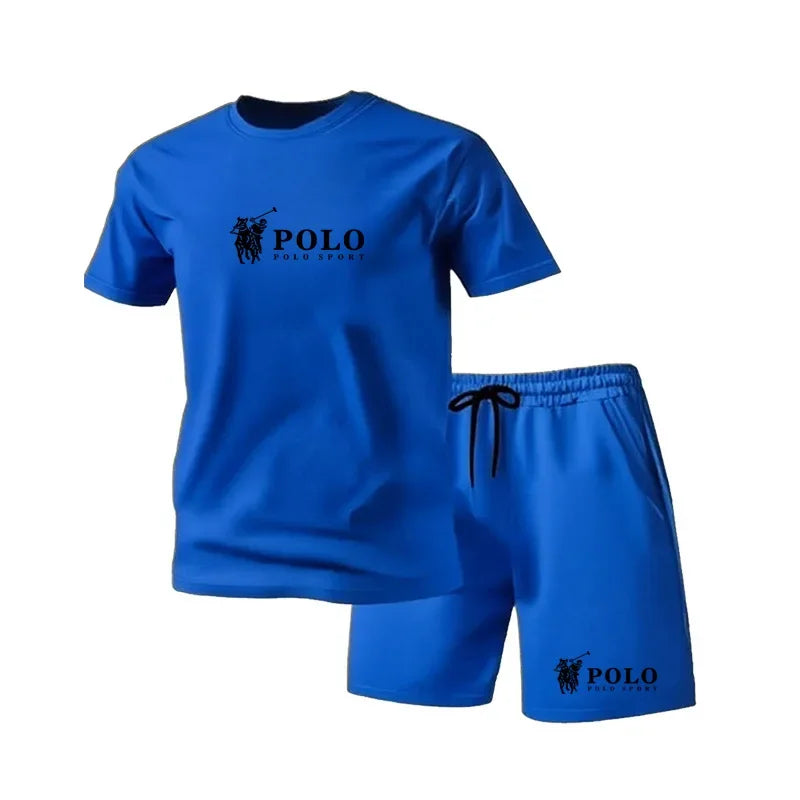 Summer New Style Men's Sport Suit, Short Sleeve T-shirt + Elastic Waistband Short Pants Set, Breathable and Quick-drying Casual