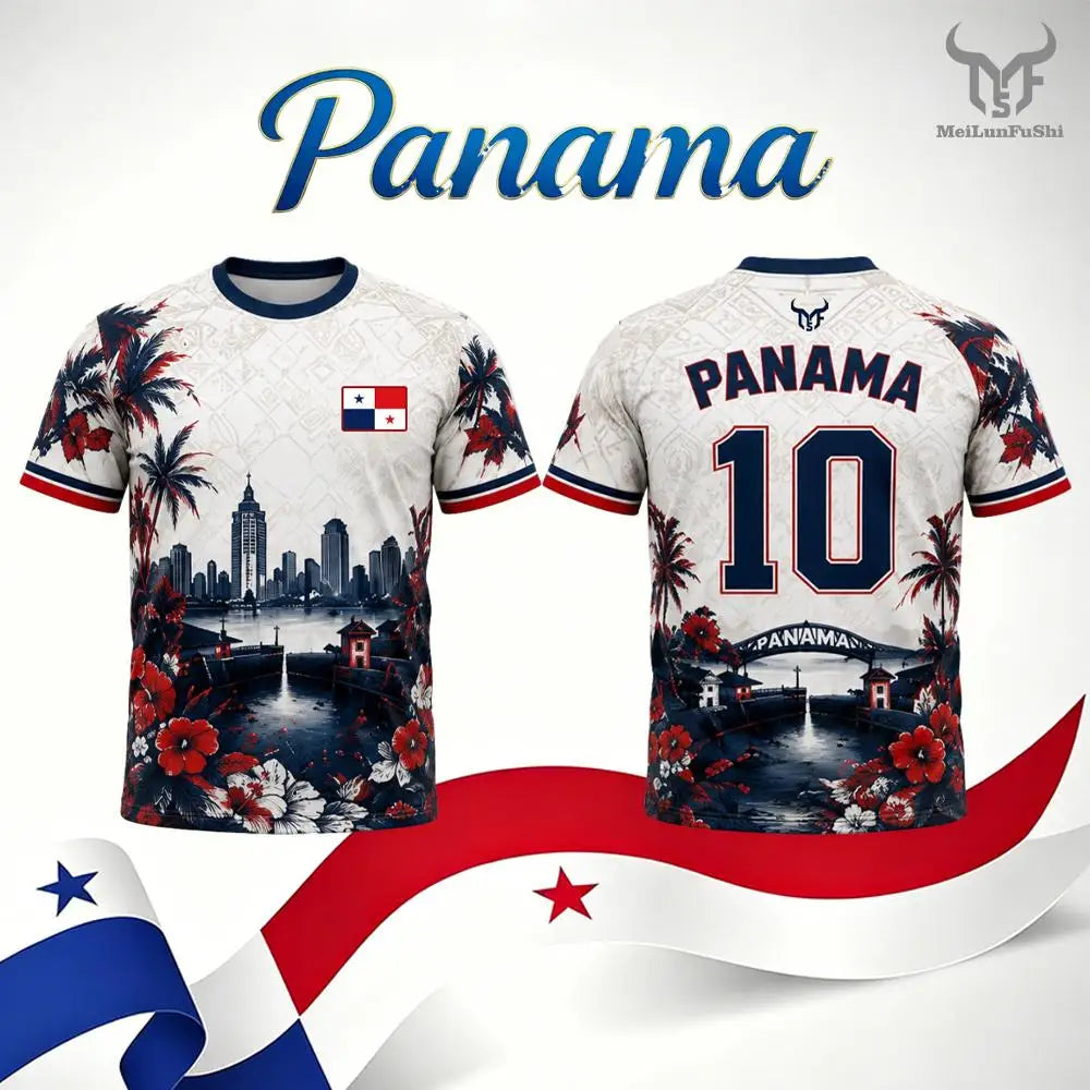 Panama Flag 3D Printed T-shirt 2026 Panama Outdoor Sports Soccer Training Jersey Unisex Quick Dry Breathable Casual Street Tops