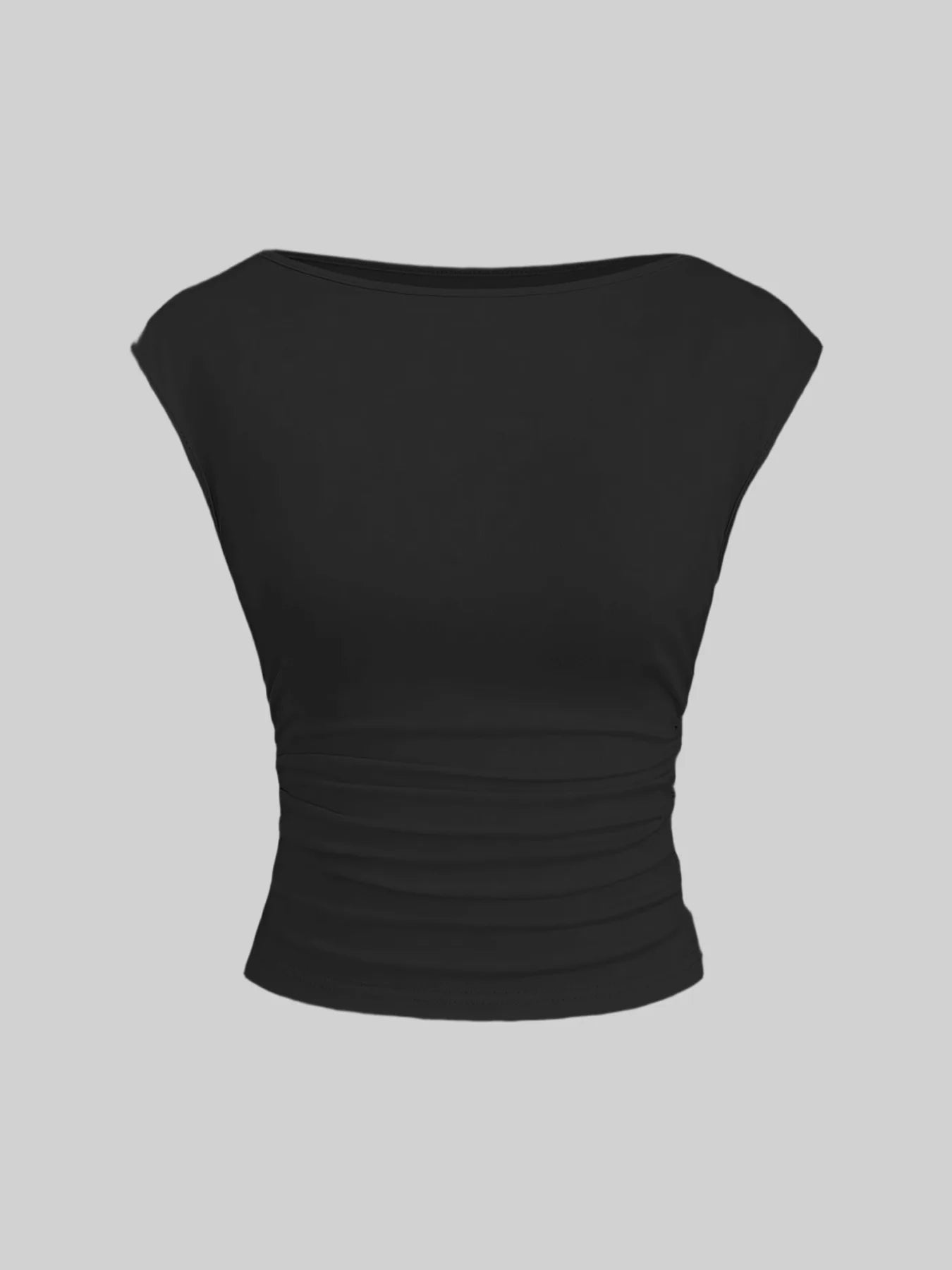 Sleeveless Pleated Tanks T-shirts Women Solid Vintage Crop Tops Sexy Kpop Tees Tshirts Gothic Harajuku Cheap Clothes Woman