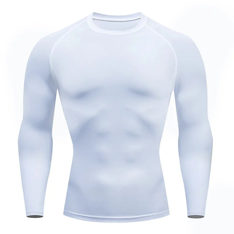 Autumn Winter Compression Shirt Long Sleeve Casual Slim T Shirts For Men Quick Dry Football Tops Gym Sport T Shirt Man Clothing