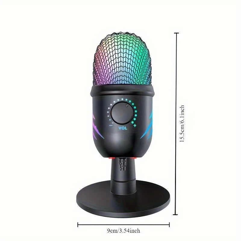 USB Microphone Play Gaming Mic for PC Mac PS4/5 Podcast Microphone with RGB Mute Monitor Noise Reduction for Recording Streaming