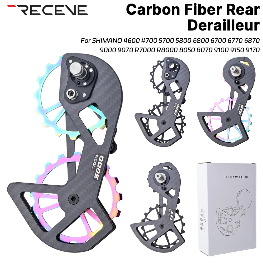 RECEVE Bicycle Derailleur Groupset Road Bike Rear Derailleur Pulley Ceramic Jockey Wheel Carbon Cycling R5800 R6800 R7000 R8000