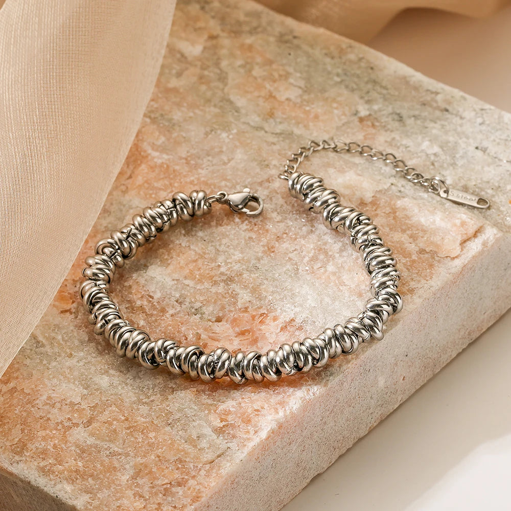 cmoonry High Quality Non-Fading Stainless Steel Jewelry Gold/Silver/Mix Color Beads Bracelets For Women