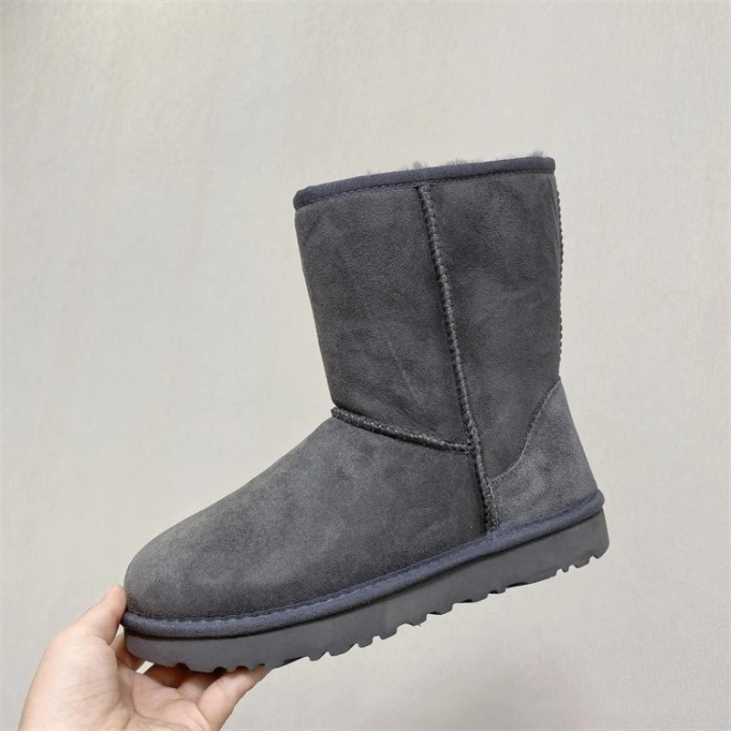 2026 New Design Winter Boots Women Super Mini Real Sheepskin Wool Comfort Warm Natural Fur Shoe Man Classic Snow Boot Size 35-44