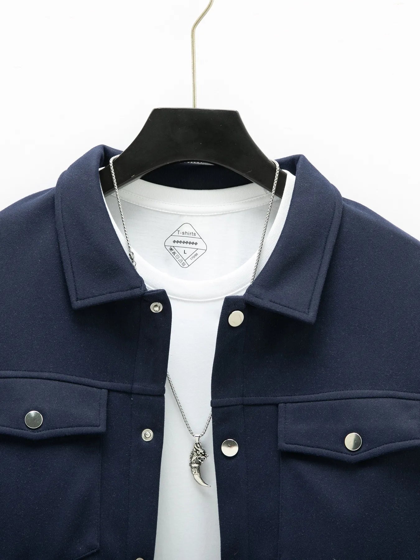 2025 new men's casual spring and autumn solid color single-breasted jacket pocket long-sleeved coat