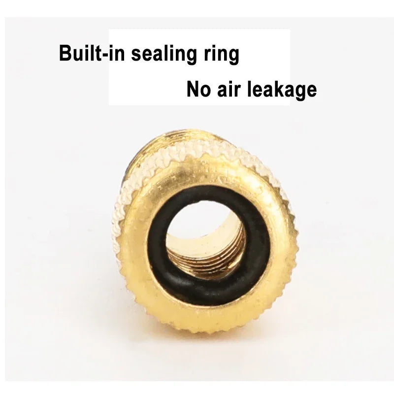 Bicycle Presta To Schrader Adapter Bike Tire Valve Adapter Copper Golden Bicycle Pump Tire Valve Connectors F/V To A/V Converter