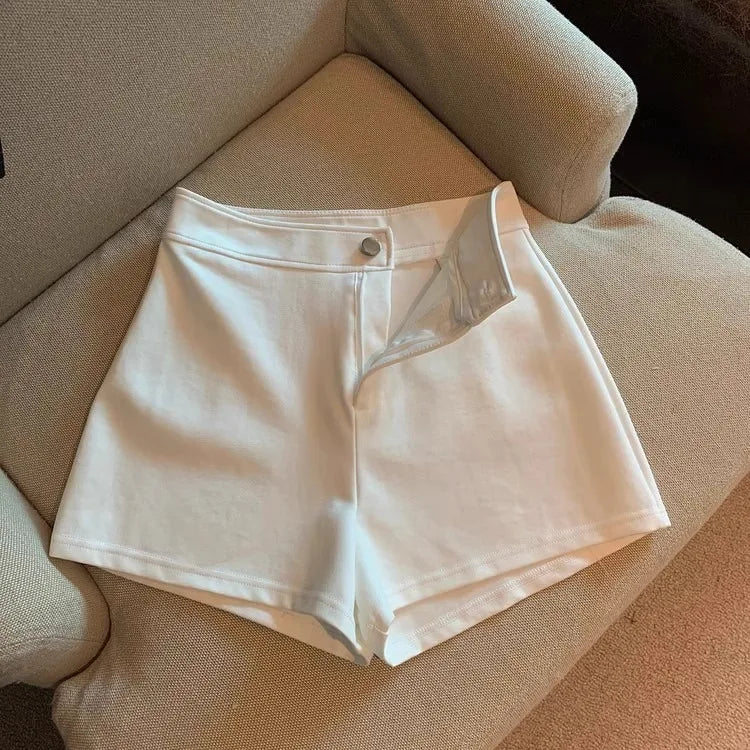 2026 Women's Summer Black Shorts, Thin Breathable High Waist Slim-fit A-line Stretchy Hot Pants for Y2K