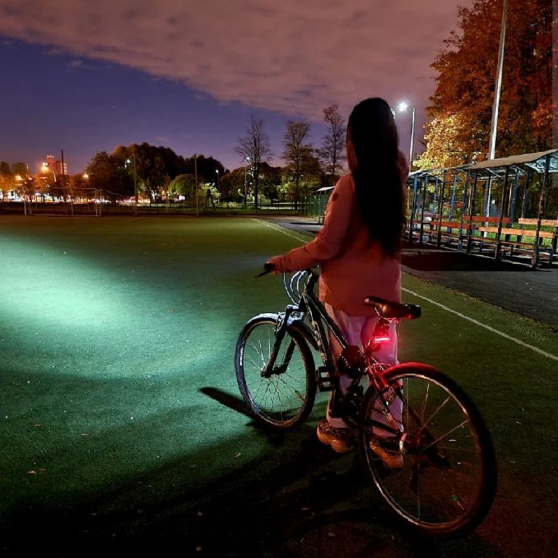 Upgrade 8-6 LED Bicycle Light Powerful Bike Headlight 10000mAh USB Rechargeable as Power Bank Front and Rear Lights Set Optional
