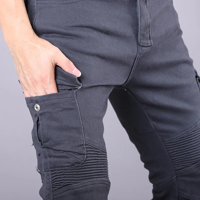 New Motorcycle Riding Pants Outdoor Men Women Leisure Elastic Moto Jeans Motorbike Trousers With Knee Hip Pads Protective Gear