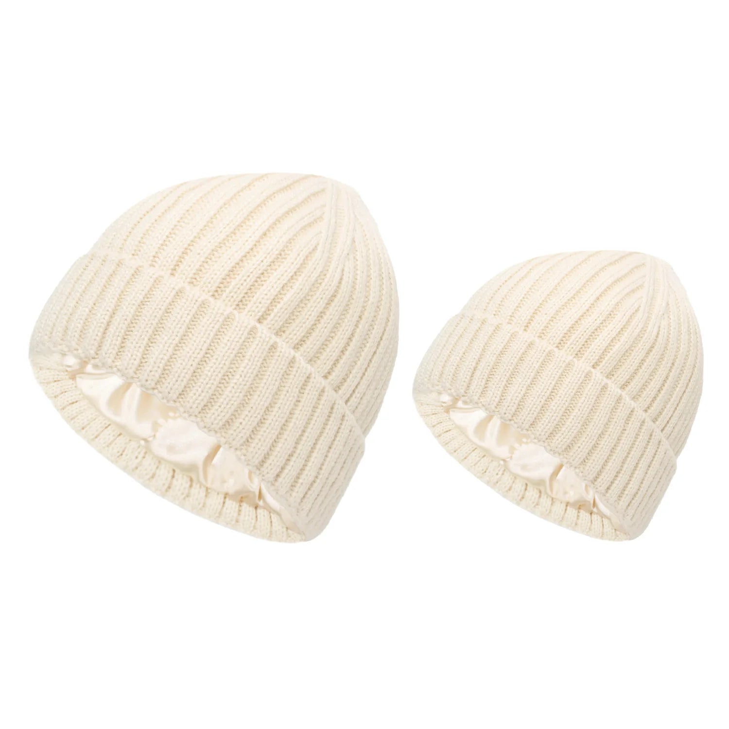 Winter Satin Lined Beanie Hats Women Men Unisex Thick Chunky Cap Striped Warm Soft High Quality casual Knitted Beanie Hat