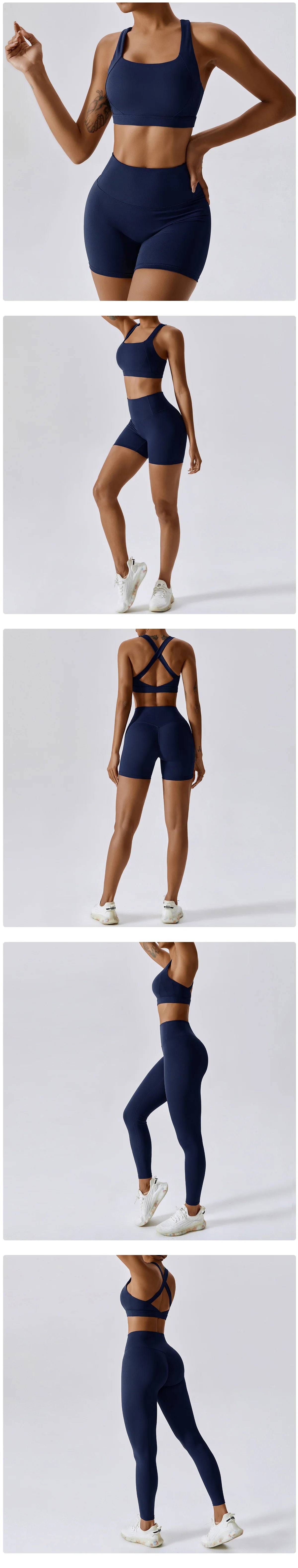 Women's Tracksuit 2PCS Fitness Suit Yoga Sets Sportswear Workout Sports Bra High Waist Leggings Gym Clothing Push Up Sports Suit