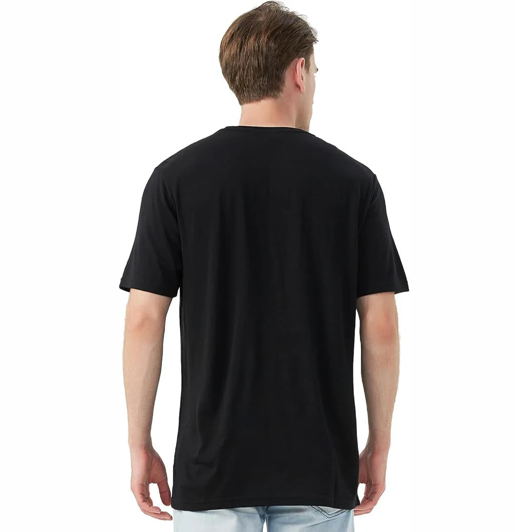 100% Merino Wool T Shirt for Men Short Sleeve Tee 170GSM Men Wool Base Layer Quick Dry Anti-Odor for Travel Hiking USA Size