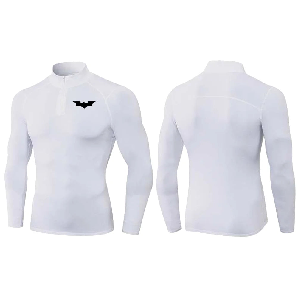 2025 Men's Bat Print Compression Shirt Quick Dry T-Shirt Gym Running Jersey Breathable Short Sleeve S-3XL