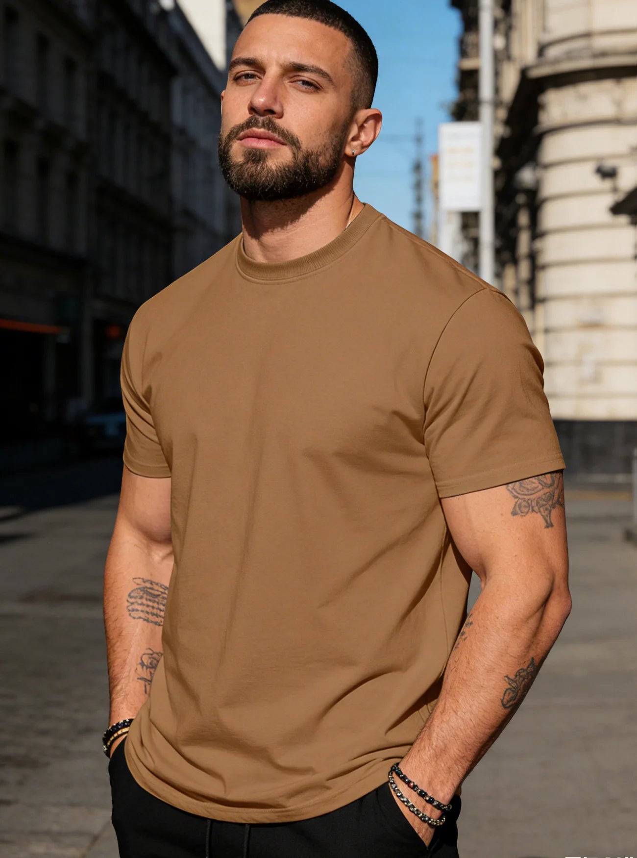 Summer Casual Comfortable Men's T Shirt Fashion Round Neck Short Sleeve Tops Simple Solid Color Oversized T-shirt Daily Clothing