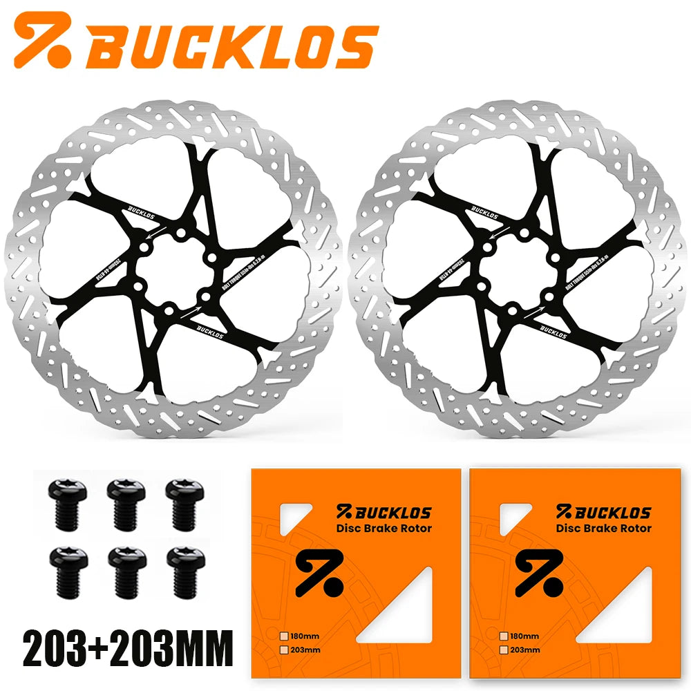 BUCKLOS 2PC Bicycle Rotor Bike Brake Discs 160mm 140mm 180mm 203mm Brake Discs Heat Dissipation Hydraulic Disc Brakes Rotor