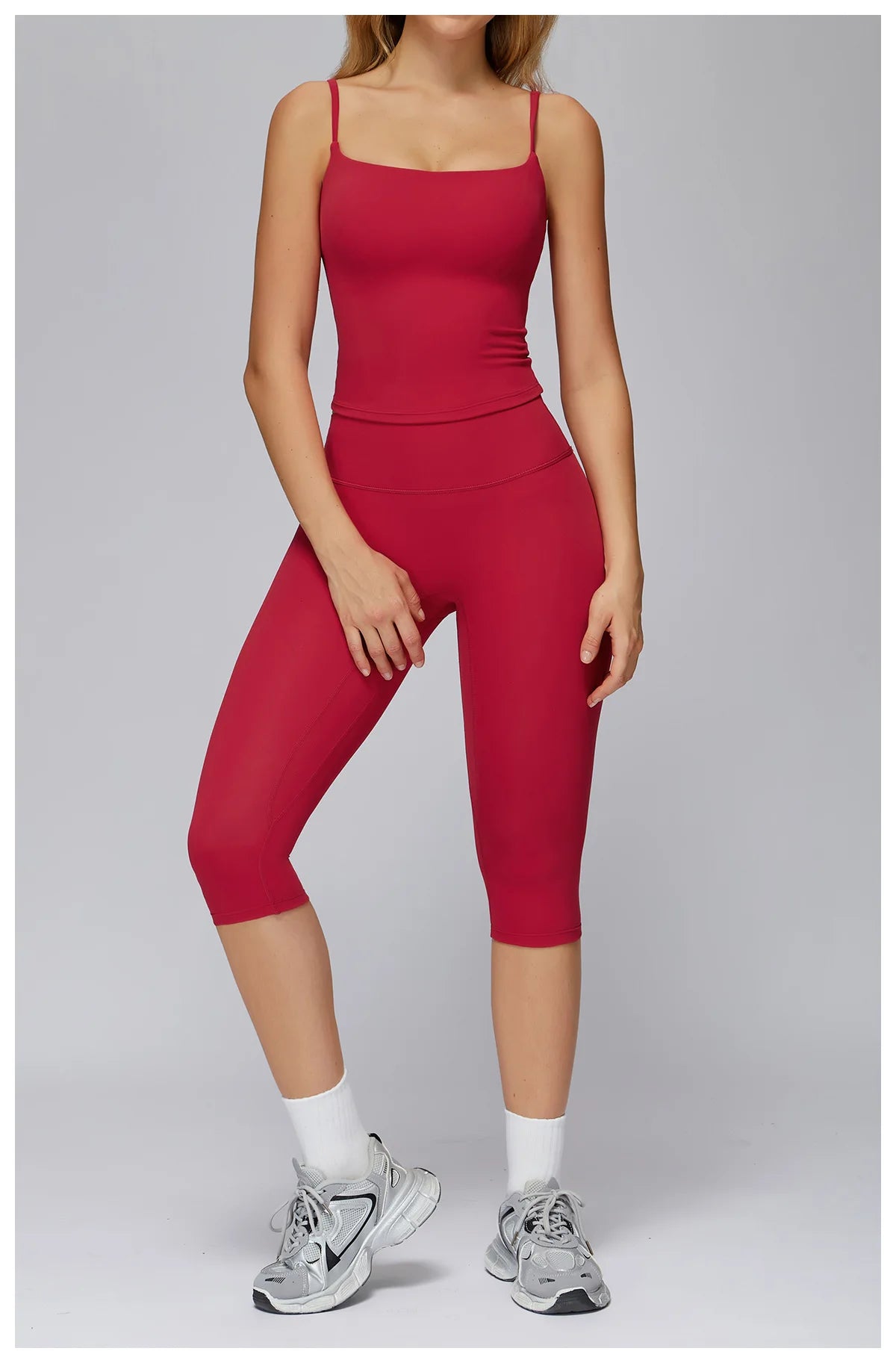 Yoga Set 2 Pieces Sports Outfits Female Clothing Fitness Vest Sportswear Women Tracksuit High Waist Leggings Sport Bra Yoga Suit