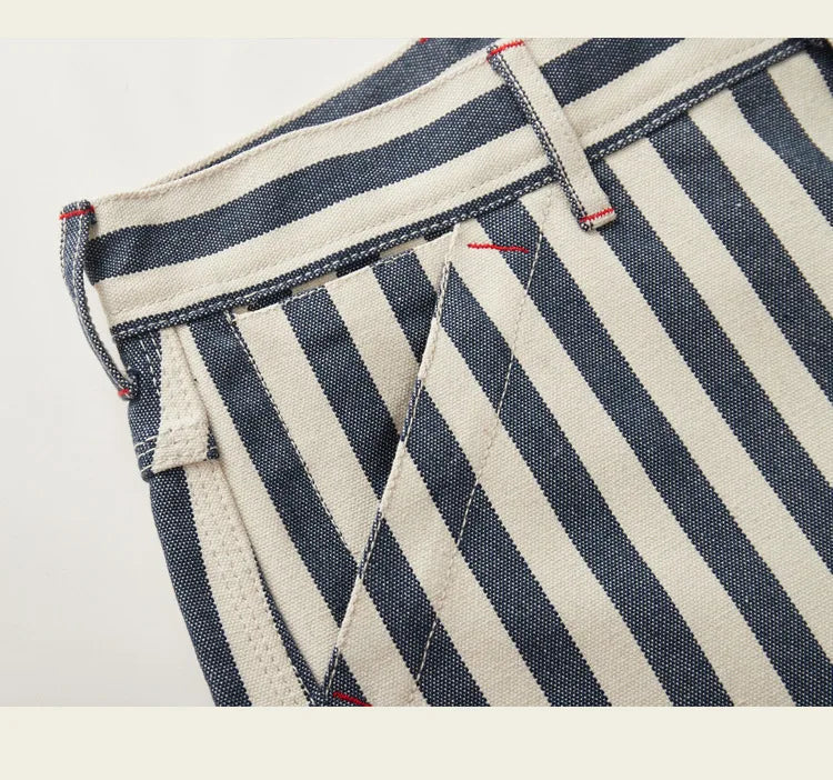 14oz Dense Thicken Heavyweight Striped Pants for Men Good Quality Winter Fall America Style Loose Casual Vintage Worker Trouser